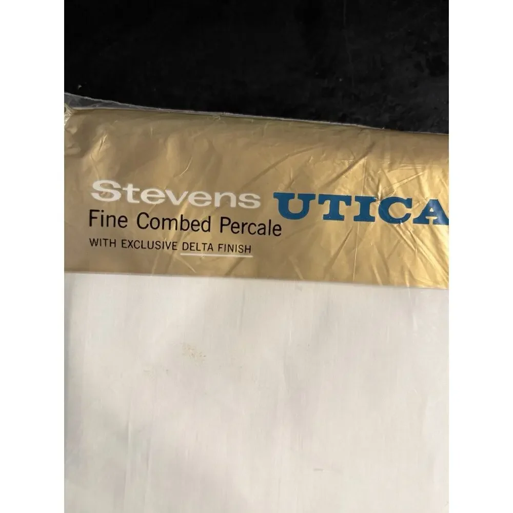 Vintage J P Stevens Utica Fine Combed Percale 81x108 Double Bed Sheet - White